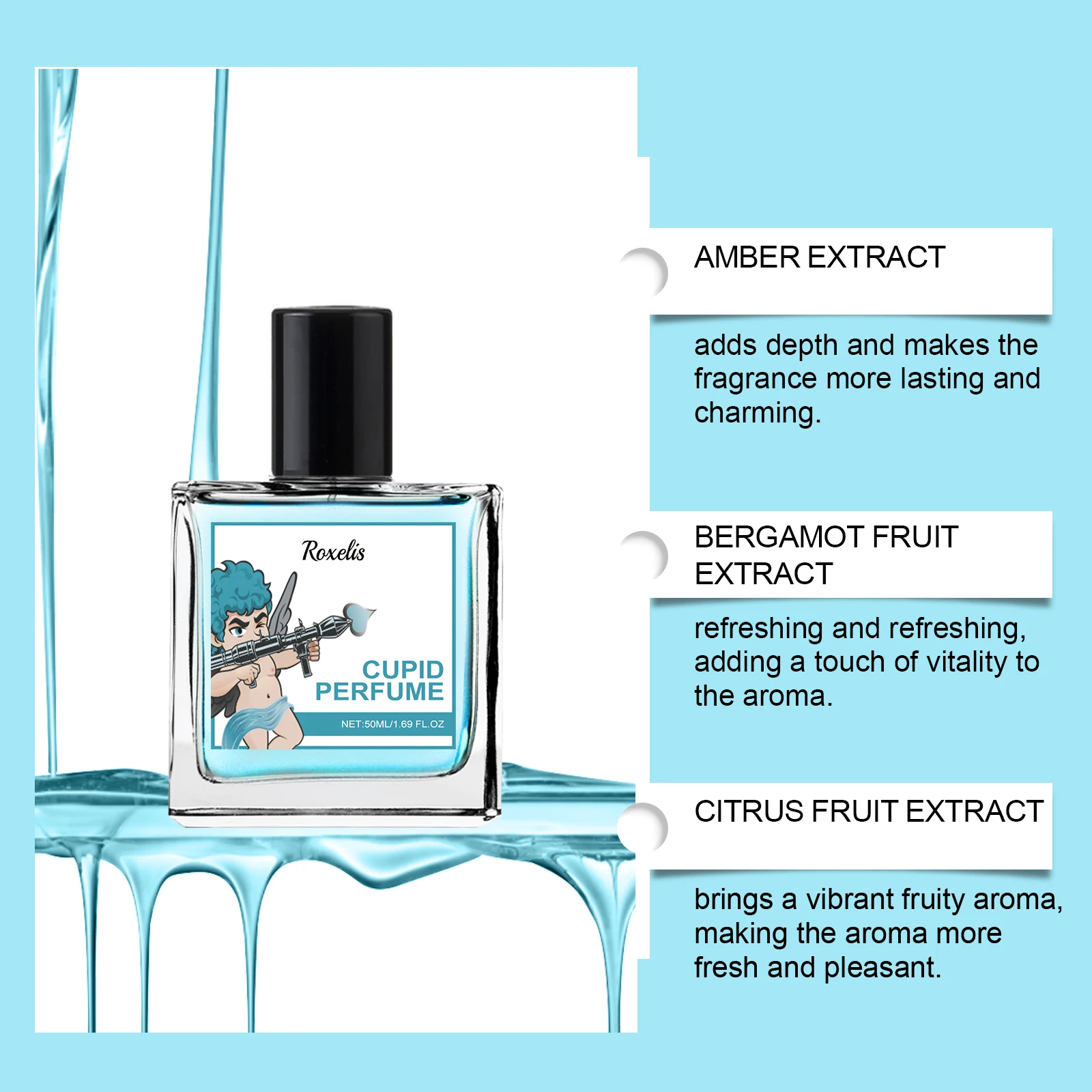 ロクセリス キューピッド コロン スプレー - 微妙なボタニカルの香り、デートナイトや日常のためのトラベルサイズの香水