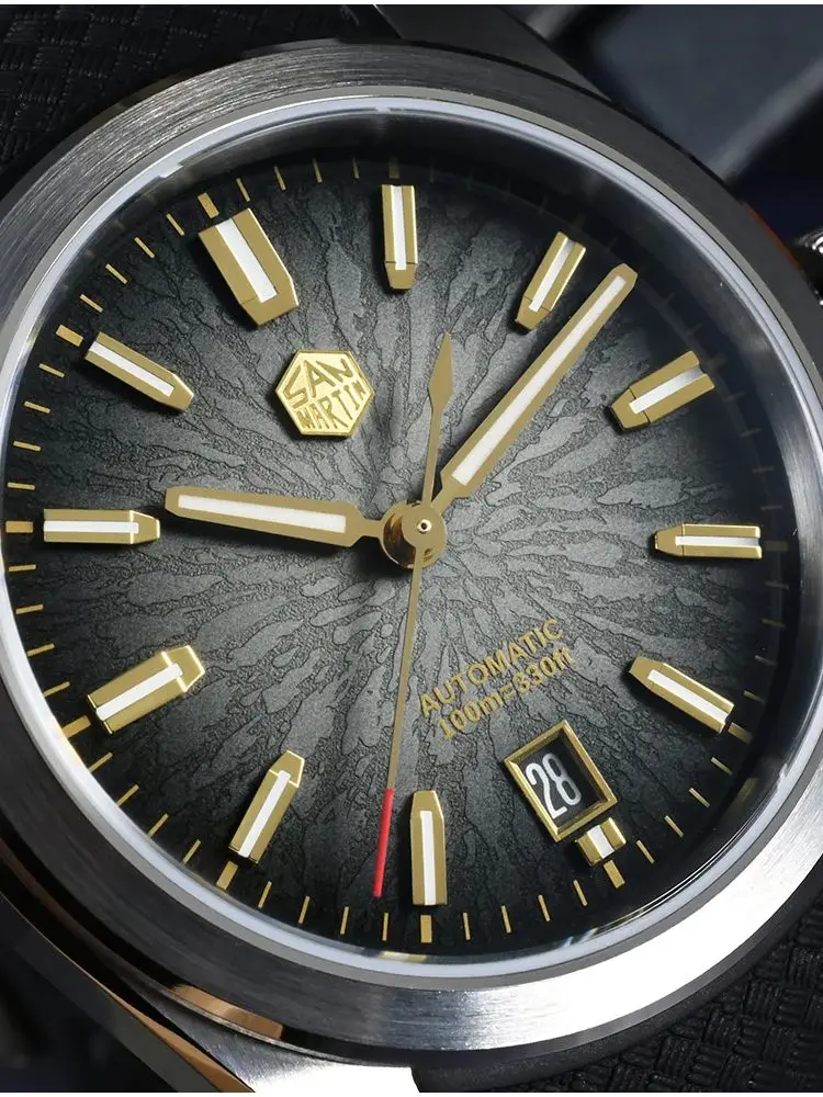 San Martin GADA JianZhan 36/39/42mm Men Watch Automatic Curved End Links Version FKM Rubber Strap BGW-X1 Dress SN0144GS/X/L-3