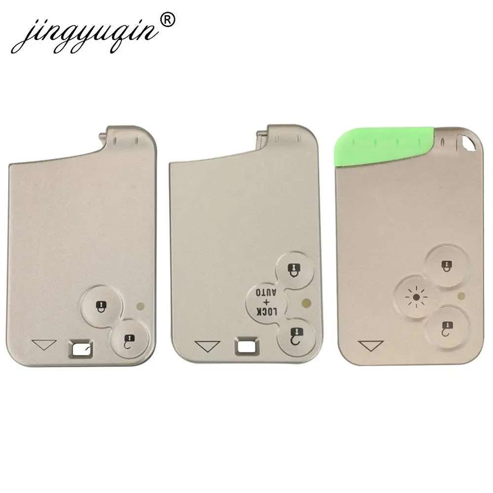 jingyuqin 2 Buttons Car Remote Key Card Shell Smart Card Keyless Case For Renault Laguna Espace Replacement