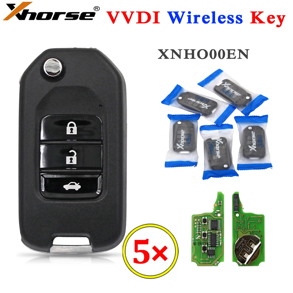 

5PCS/LOT Xhorse XNHO00EN VVDI Wireless Universal Remote Car Key for VVDI2 VVDI Key Tool for Honda Style