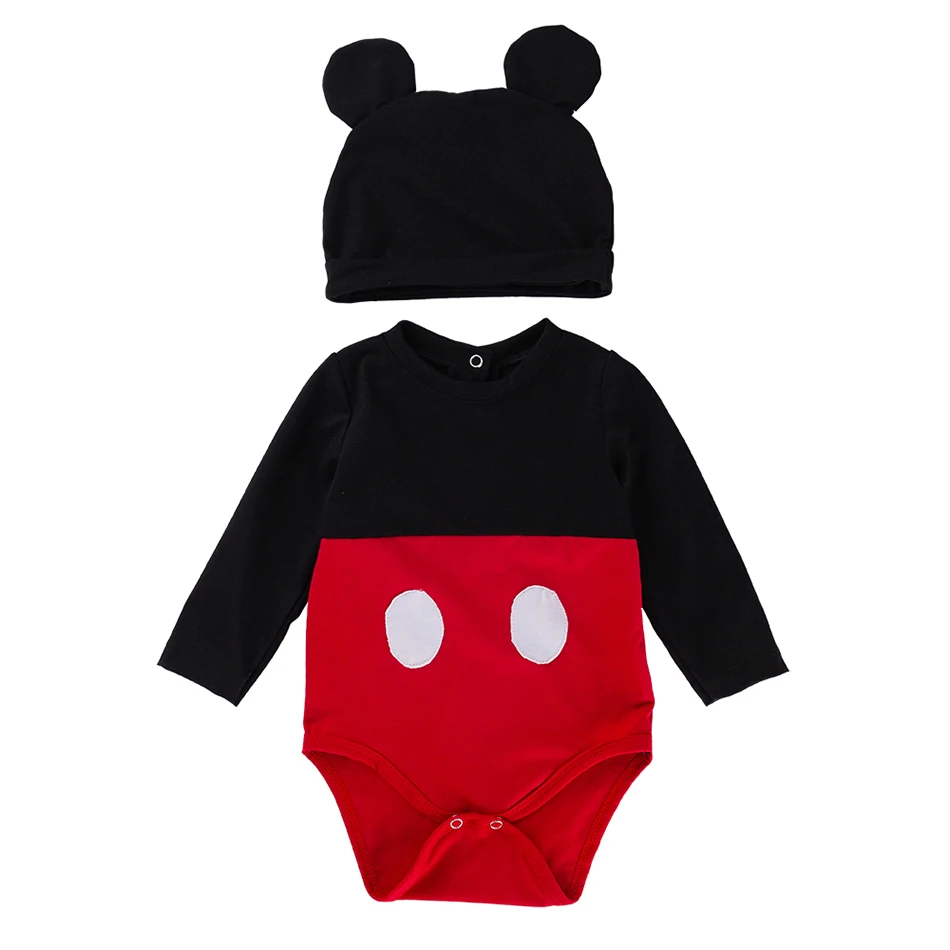 2024 Newborn Baby Dress Romper Princess Minnie Mickey Set For Infant Boys Girls Summer Clothing Suit Children Jumpsuit