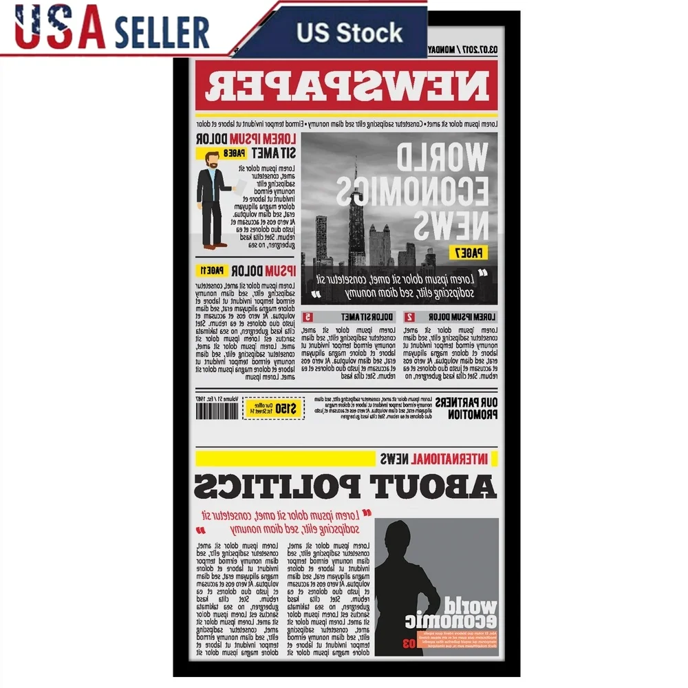 

Newspaper Frame 11x22 Plexiglass Cover Engineered Wood Wall Mount Display Memories Front Page Milestones Easy Loading Sawtooth