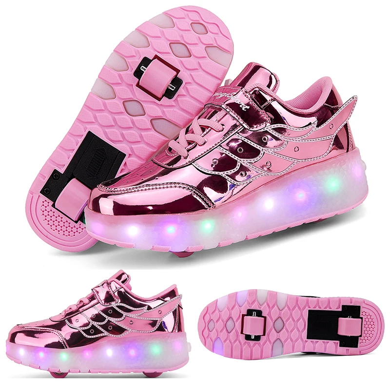 

Sneakers Roller Shoes Outdoor Deformation LED Light Skates Dual-Use Children Girls Boys Adult Men Women Unisex Roller Skates