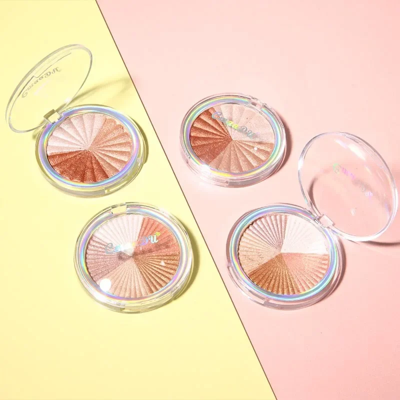 新しいマルチカラー ハイライター パウダー 高光沢高顔料ベーキング パウダー コントゥアリング & ブライトニング デリケート シルキー グリッター パウダー