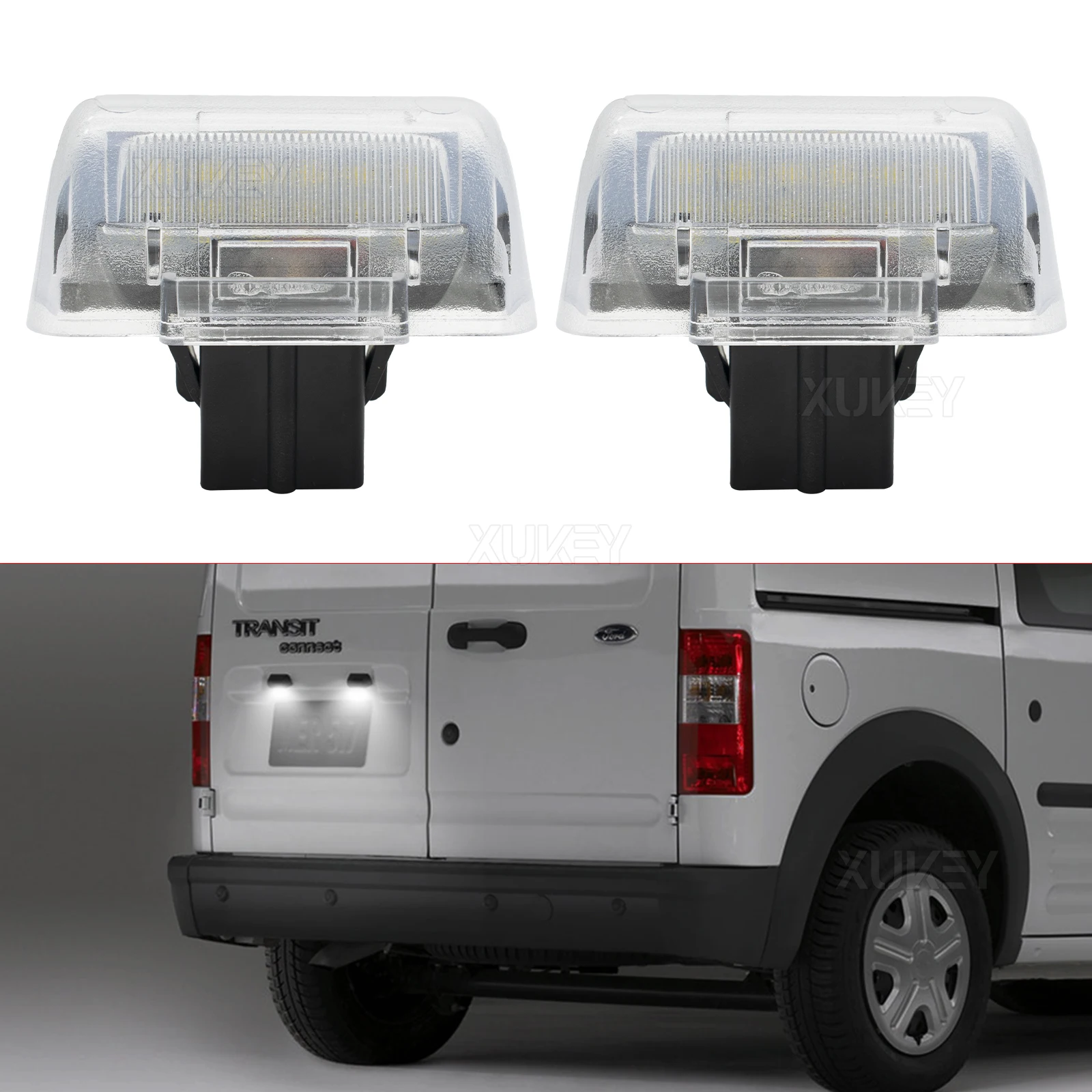 LED License Plate Lights White 6000K FOR FORD TRANSIT REAR BACK NUMBER PLATE LAMP LIGHT MK5, MK6, MK7 PER 2, 4388111