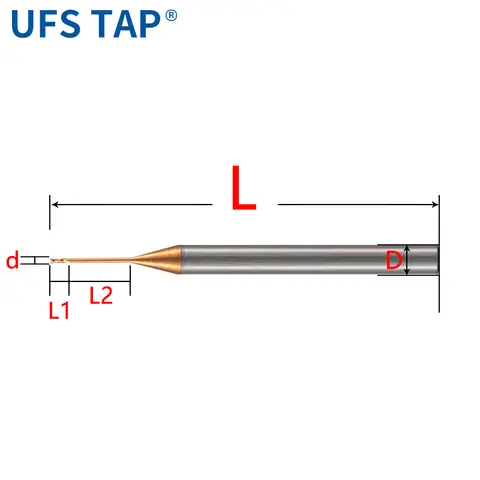 UFS 딥 롱 넥 마이크로 카바이드 엔드 밀 2xD 리브 가공 커터 CNC 작은 직경 0.2 0.3 0.4 0.5 0.6 0.7 0.8 0.9mm 미니