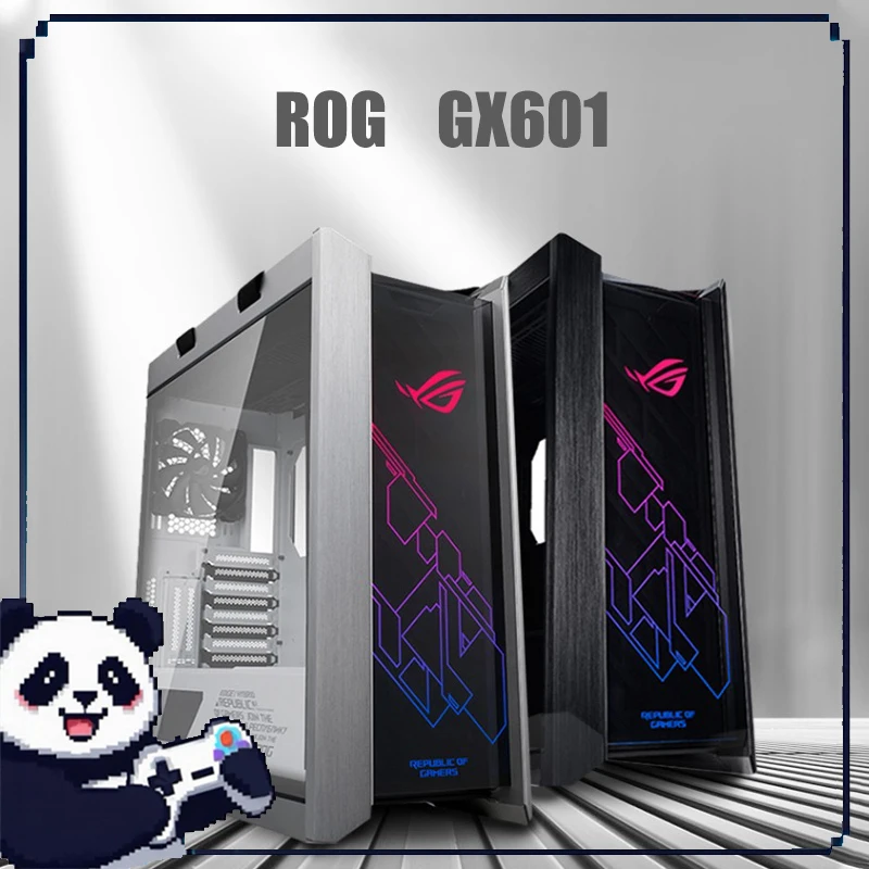 هيكل سطح المكتب Rog Gx601 Rgb هيكل شفاف جانبي كامل البرج Atx مبرد بالماء ملحقات ألعاب الرياضة الإلكترونية هيكل المضيف