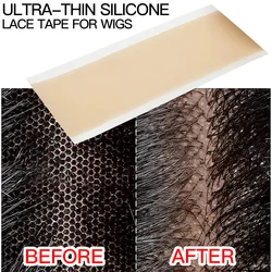 Ultra-Thin Silicone Lace Tape for Wigs 4CMX15CM Wig Adhesive Tape Lace Wig Grids Non Slip Adhesive Tape Breathable Wig Knots