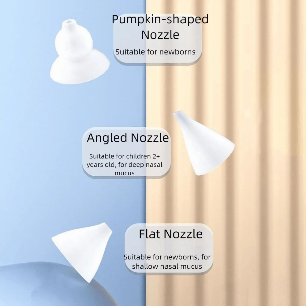 

USB Rechargeable Electric Nasal Aspirator Adjustable Suction Anti-backflow Baby Nasal Cleaner with 3 Silicone Nozzles Low Noise