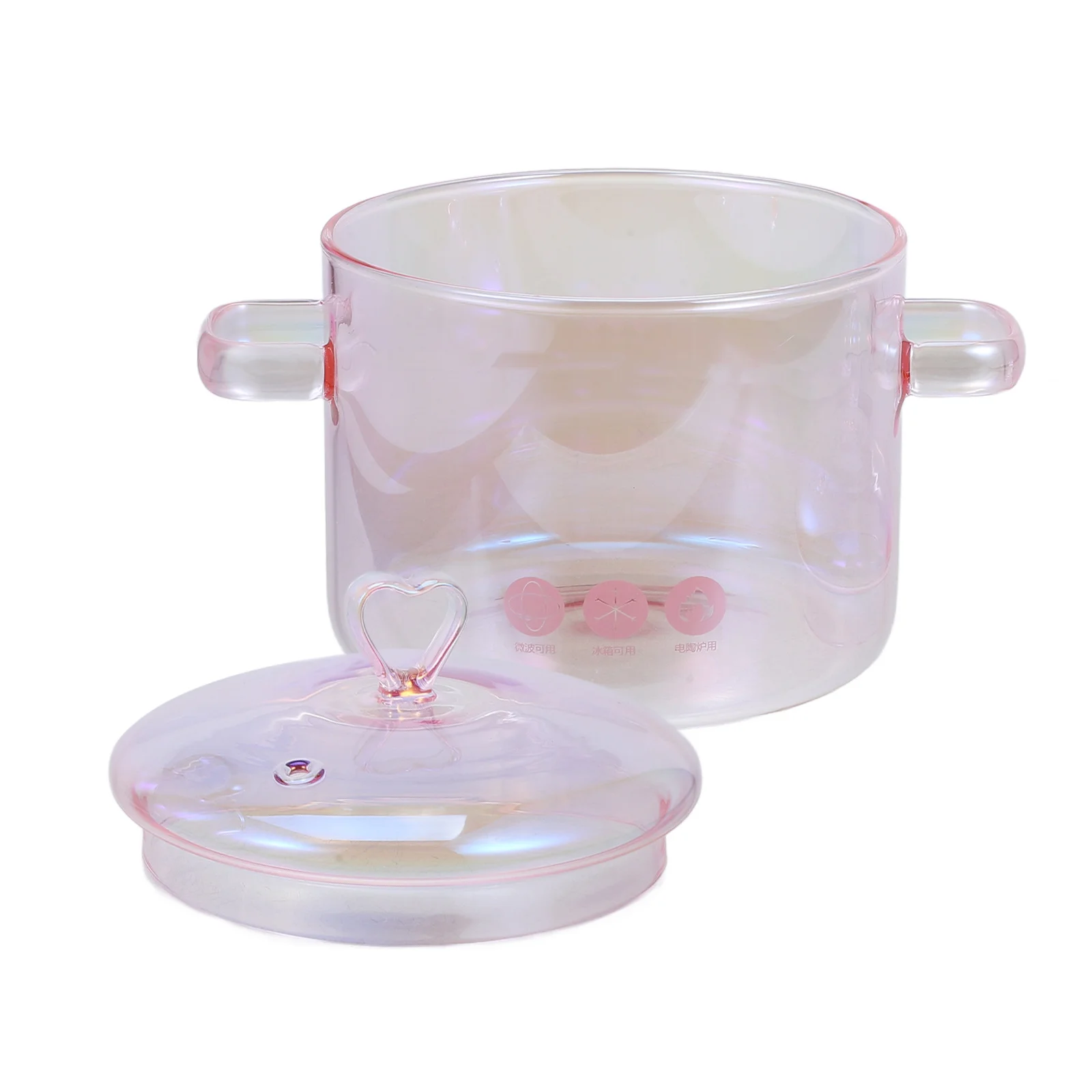 

Wear-Resistant Glass Cooking Pot Double-Handle Retro Stew Pot for Household Soup Multi-Use Cooking Glass Instant Noodle Bowl