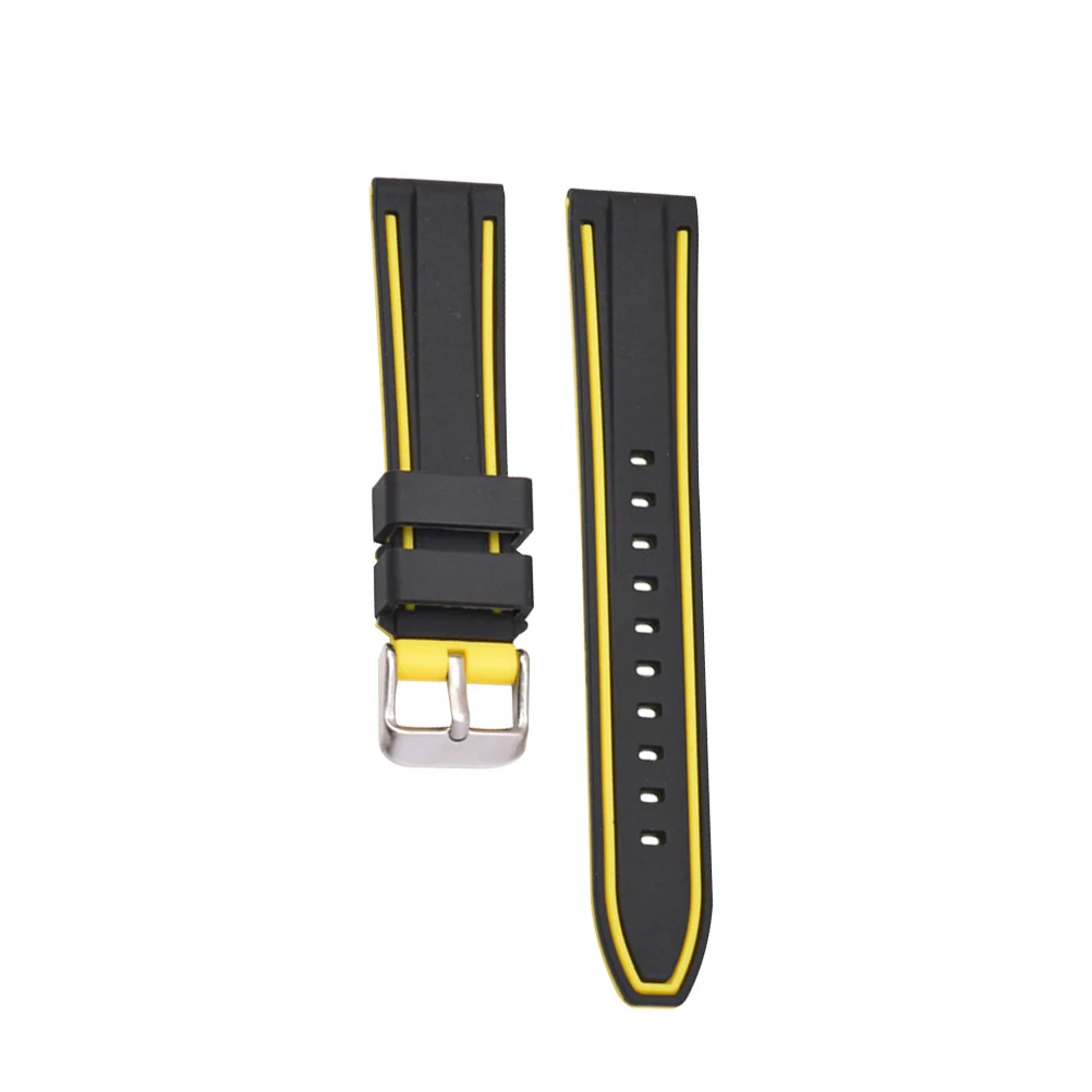 

Replacement Silicone Watch Band 22mm Black Yellow Dichromatic Adjustable Suitable for S3 Smartwatch Comfortable Wristband