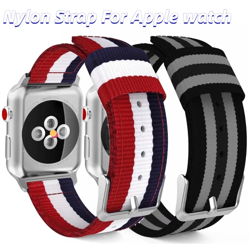 

Nylon Strap For Apple watch Ultra/2 49mm 10 42mm 46mm 9 8 7 6 5 4 3 SE 45mm 41mm 44mm 40mm bracelet Band iWatch 42mm 38mm Belt