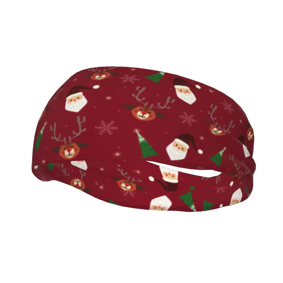 

Sports Headband Christmas Santa Deer Beer Pattern Fitness Sweatband Absorbent Cycling Jog Hair Bandage