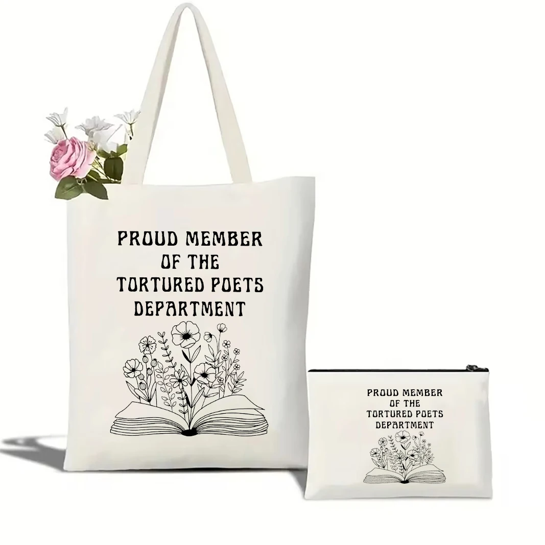 

The Tortured Poets Department Canvas Tote Bag Large Shopping Bag Books Female Cosmetic Bag Shoulder Handbag Girl Handbags