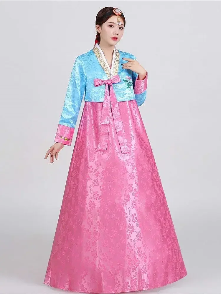 Hanfu tradicional coreano hanbok vestido feminino coreano folk palco dança traje coreia traje tradicional roupas de festa