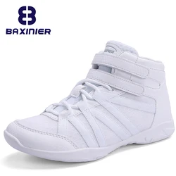 Baxinier Meisjes Witte Hoge Top Cheerleading Schoenen Lichtgewicht Jeugd Juichen Concurrentie Sneakers Kids Training Dance Tennis Schoenen