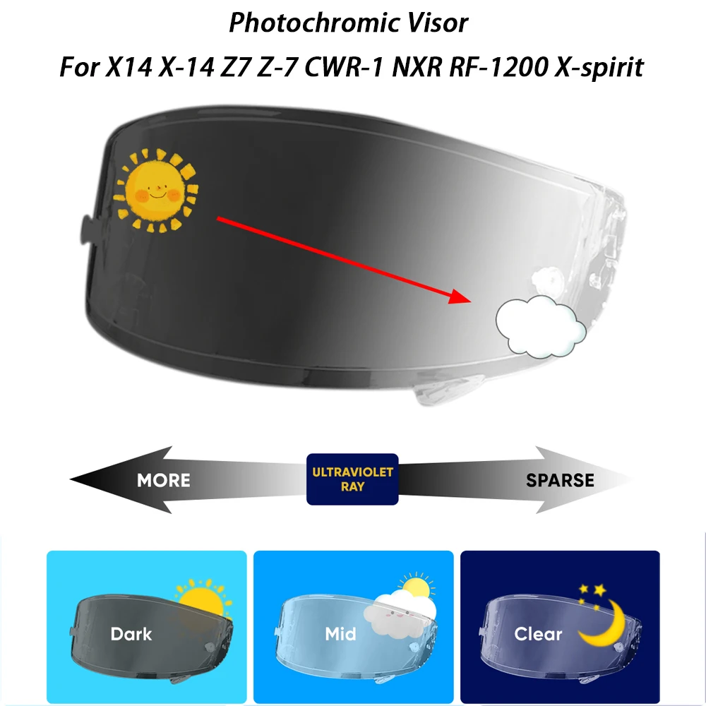 

Для Shoei X14 Z7 CWR-1 NXR RF-1200 шлем с хромическими линзами шлем фотохромный козырек защита от ультрафиолета Casco Moto Visera солнцезащитный козырек
