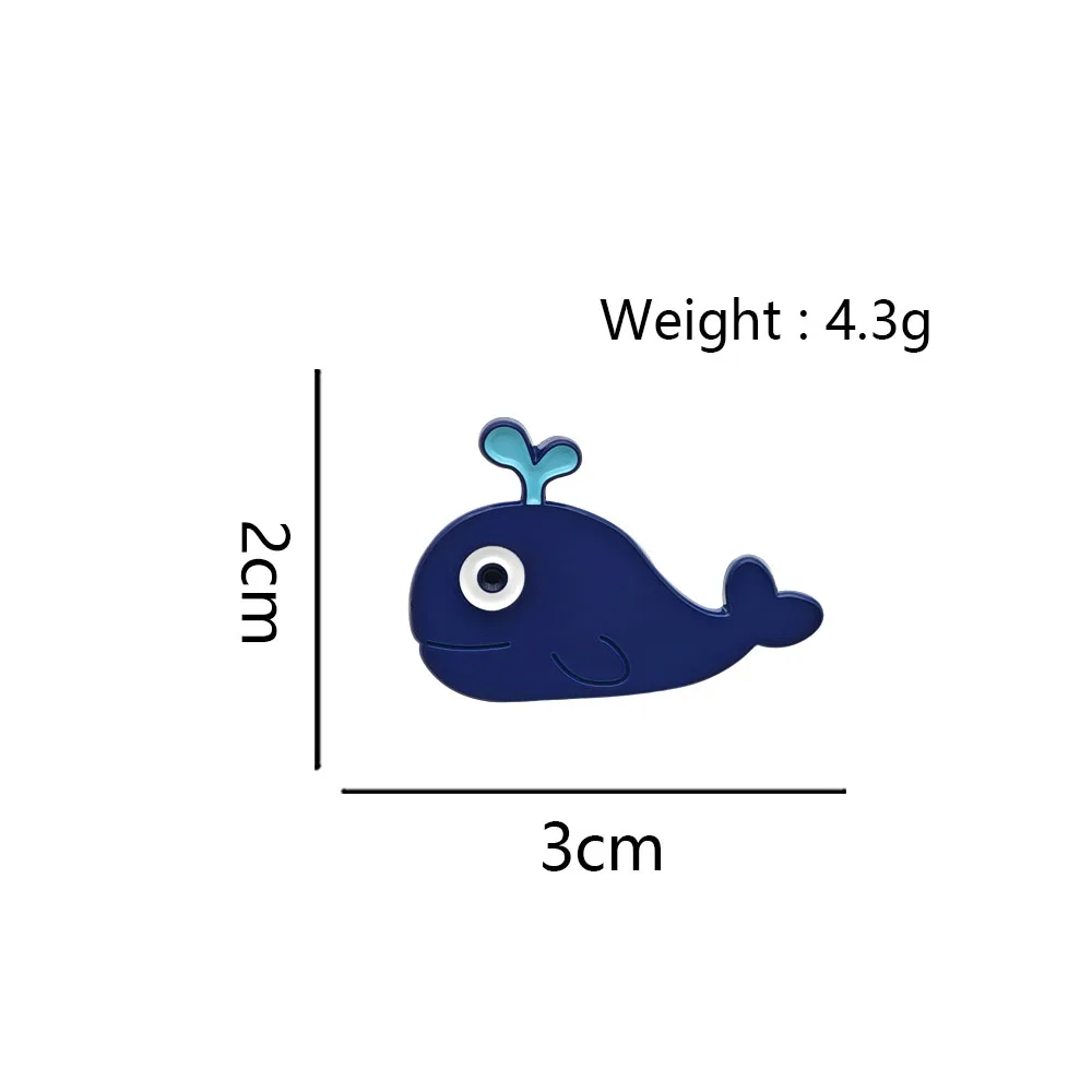 Niedlicher blauer Wal-Emaille-Anstecker, sprudelndes Ozean-Tier, Metallabzeichen, Kawaii-Reversnadeln, Brosche für Rucksack, Kleidung, Schmuck – Detail 3