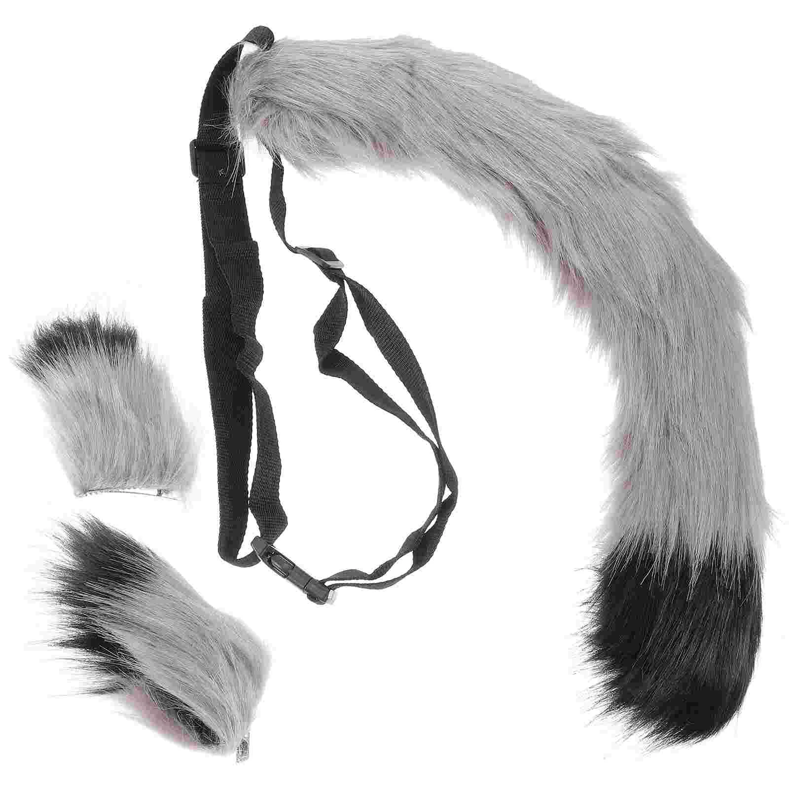 

3 Pcs Fox Tail Costume Cat Ears Hair Clip for Girls Apparel Hairy Cosplay Accessories Wire Miss