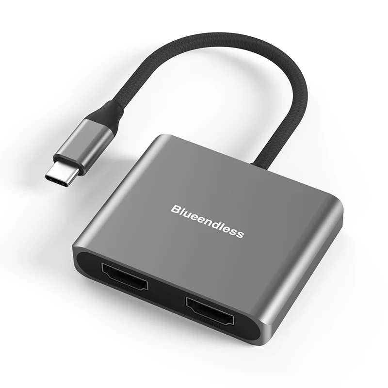 4K 60Hz Dual HDTV Video USB C USB-C Type-C Notebook Hub Dual Monitor MST Docking Station with Dual HDTV 2 HDTV