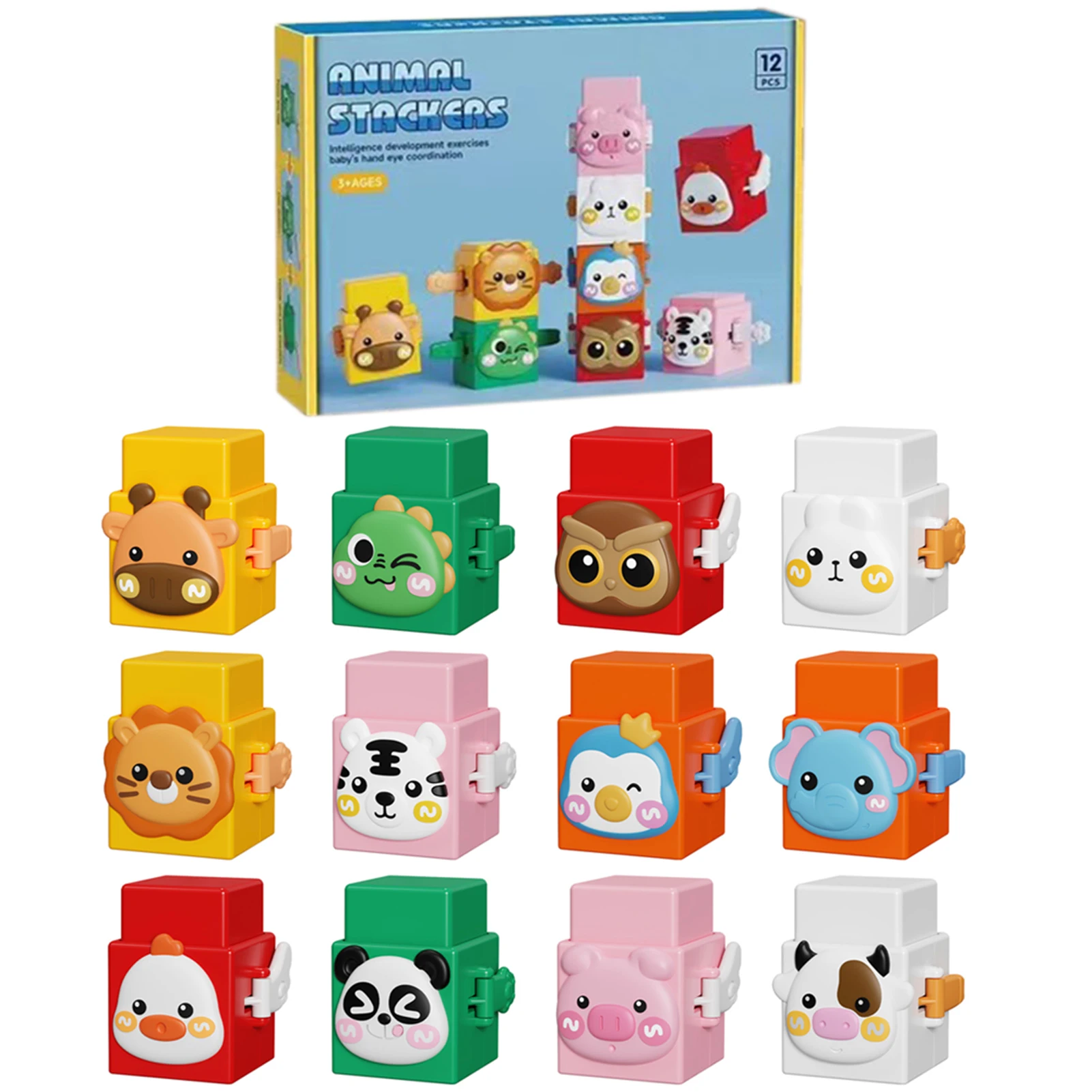 Stacking Toys Kids' Fun Stacking Game With Cute Pets Colorful Cartoon Design For Daily Use Early Interactive Educational Toy