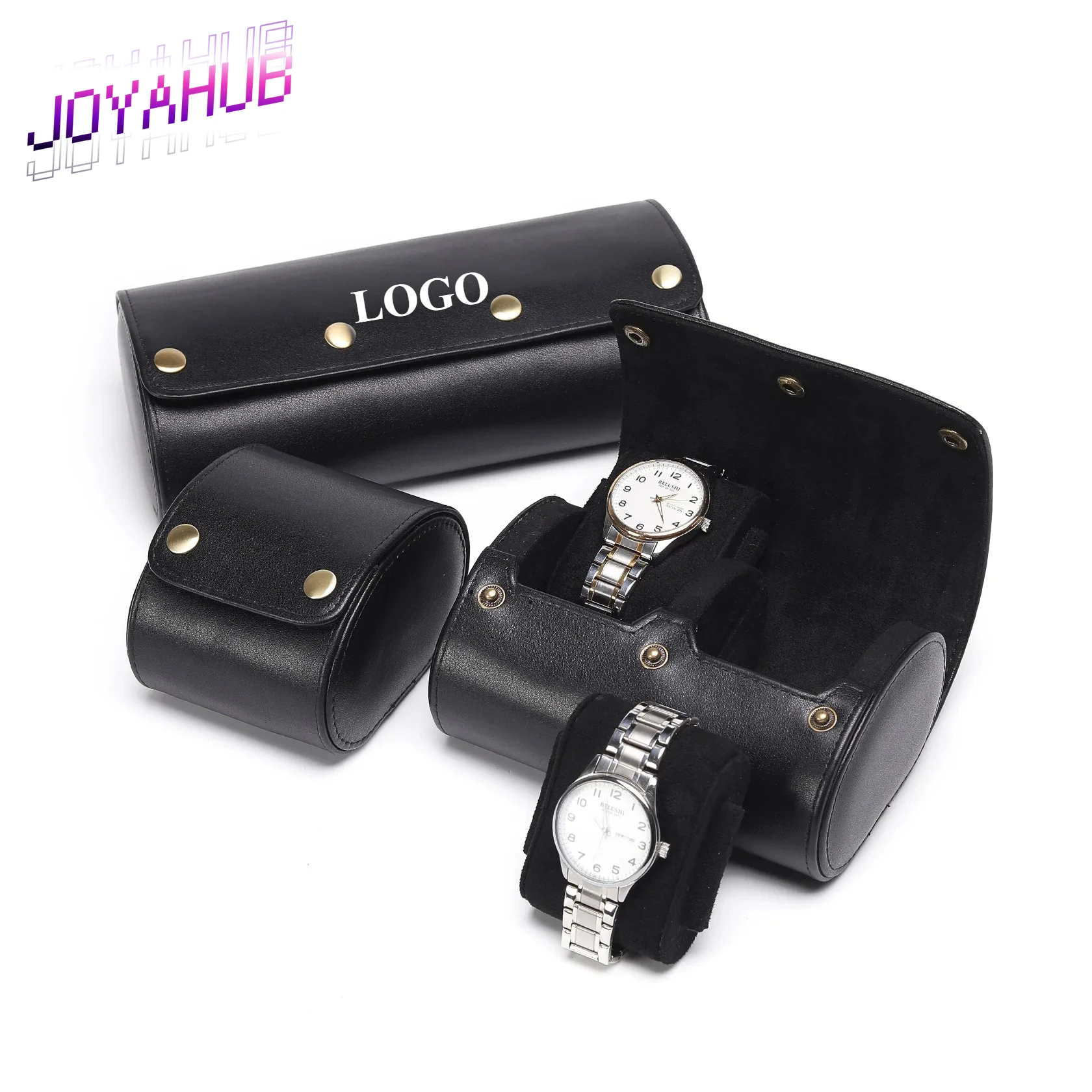 

Роскошный портативный кожаный коробка для часов Crazy Horse с логотипом на заказ, 12 слотов, подарочная упаковка для пары, механический чехол для часов, дорожный OEM
