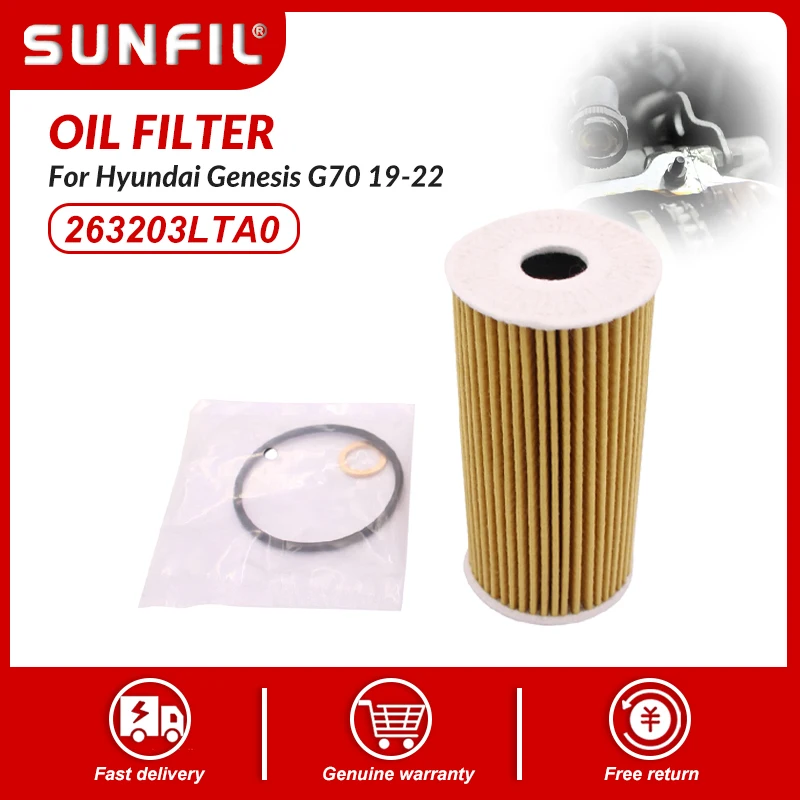 

263203LTA0 Oil Filter for Hyundai Genesis G70 19-22 G80 18-20 G90 17-20 Kia Stinger 18-22 K900 19-20