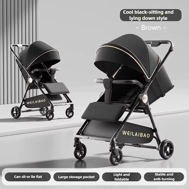 

2025 New High-view Lightweight Stroller Foldable, Can Sit or Lie Down Portable Travel Stroller for Children