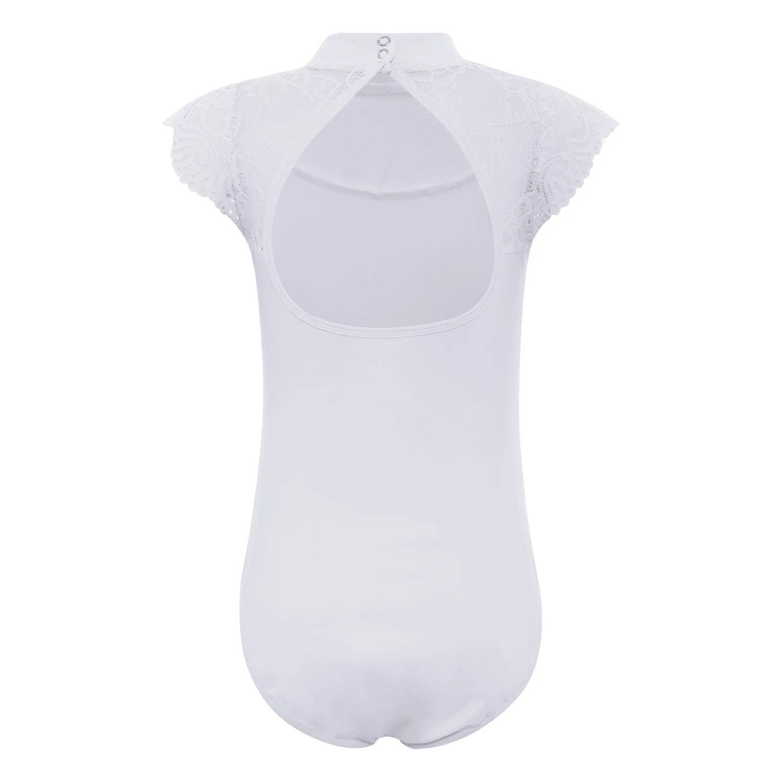 Kids Girls Ballet Warm-up Dance Practice Leotard Sheer Mesh Bodysuit Ballet Practice Examination Stage Performance Dance Wear