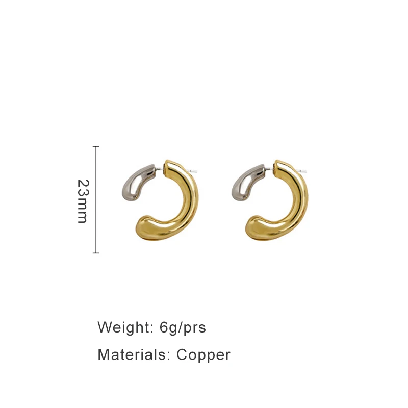 Two-tone Metal Bar Post Earrings For Women Fashion Jewelry Fancy Designer New Style Punk Party Accessories Wholesales Gift C1633
