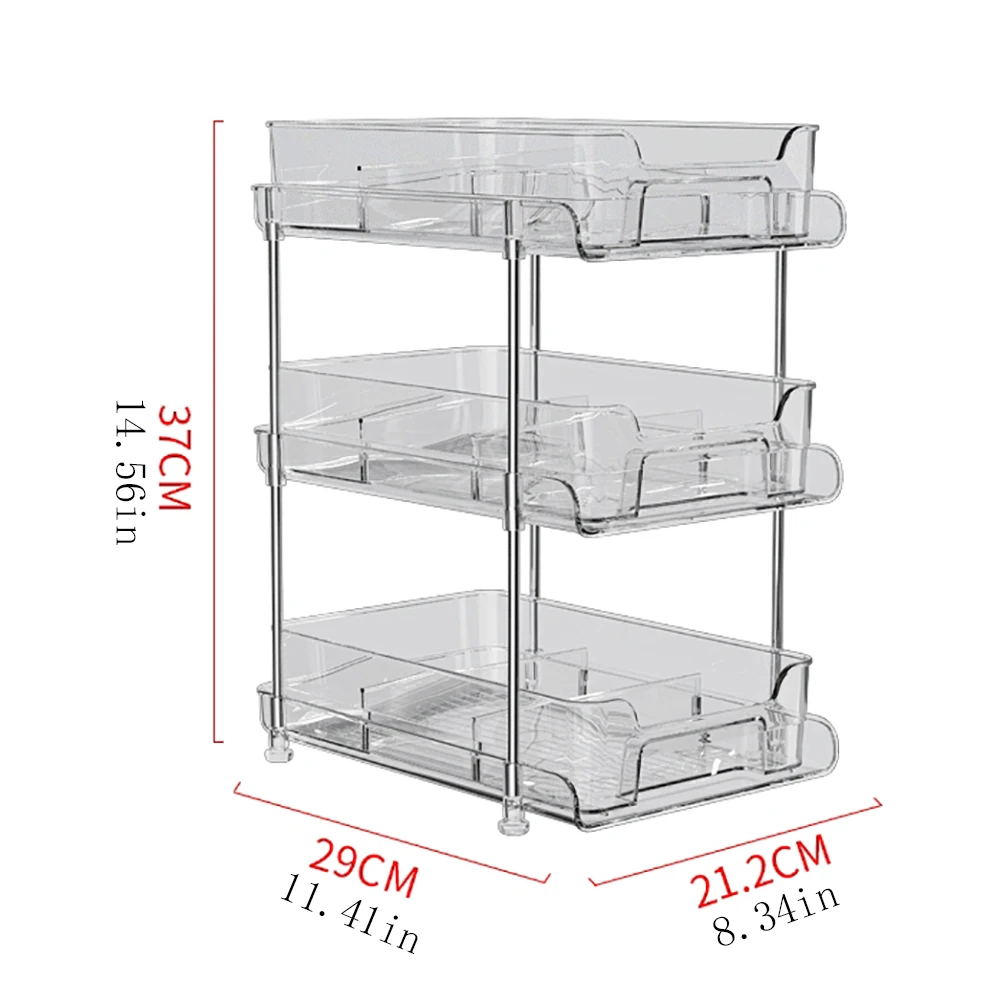 Makeup Organiser Storage Drawers, 3 Tiers Cosmetic Organisers, Skincare Organiser, Vanity Organiser Perfume Tray, Makeup Stand