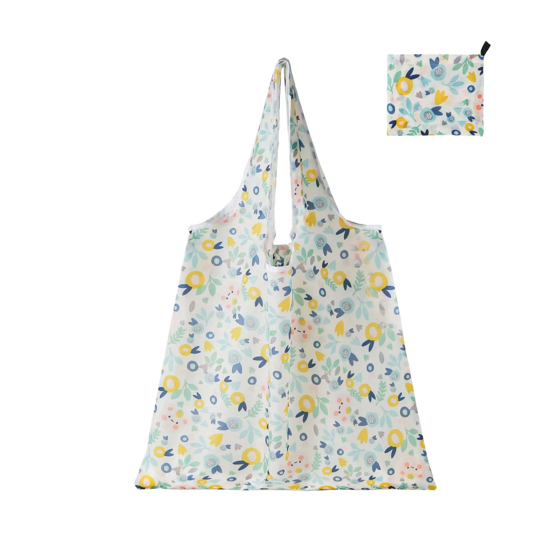 Reusable Grocery Bags Large Washable Shopping Bags Foldable Environment-Friendly Nylon Heavy-Duty Pocket Handbags