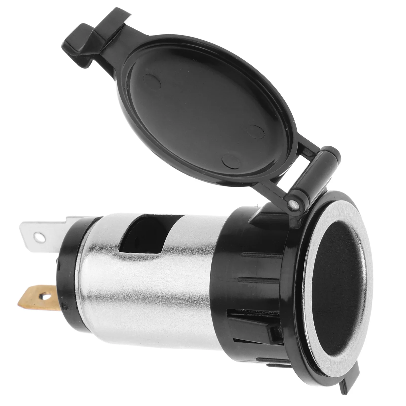 

120W 12V Metal Cigarette Lighter Socket Plug Black Silver Compact Waterproof Car Motorcycle Power Outlet Adapter For Gps Tablet