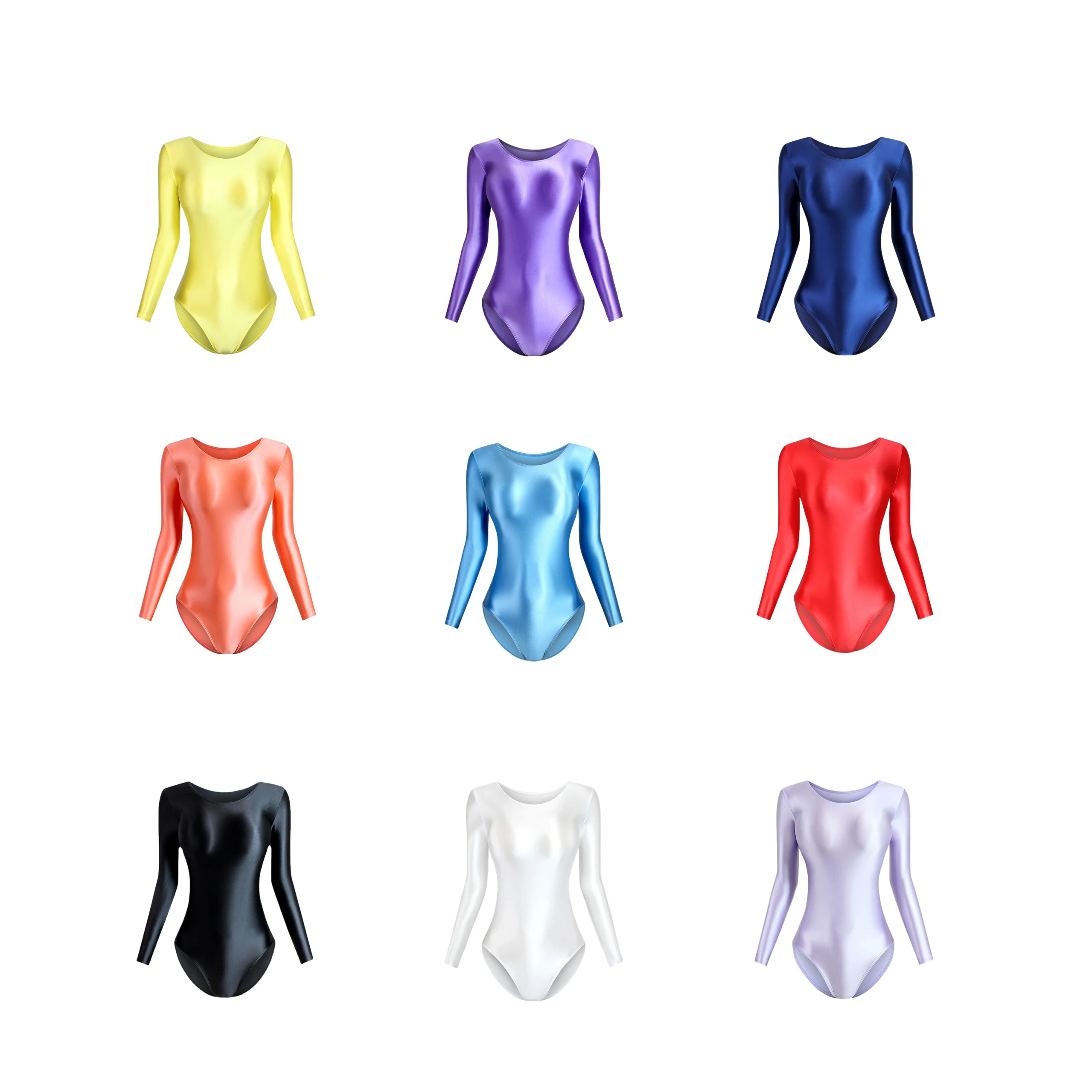

Yoga Bodysuit Adult Slim Fit Long Sleeves Artistic Gymnastics Bodysuit Tight Fit Glossy Body Shaping Ballet