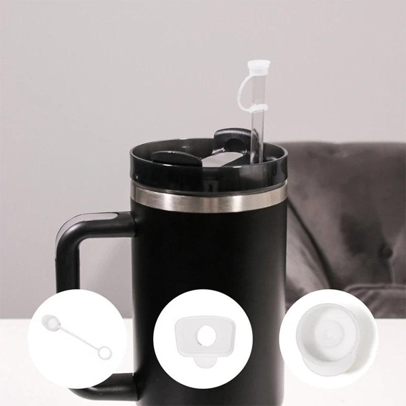 Juego de tapones a prueba de derrames de silicona, 2 piezas, Compatible con vasos de agua 1,0/2,0, 40oz/ 30oz, accesorios antifugas