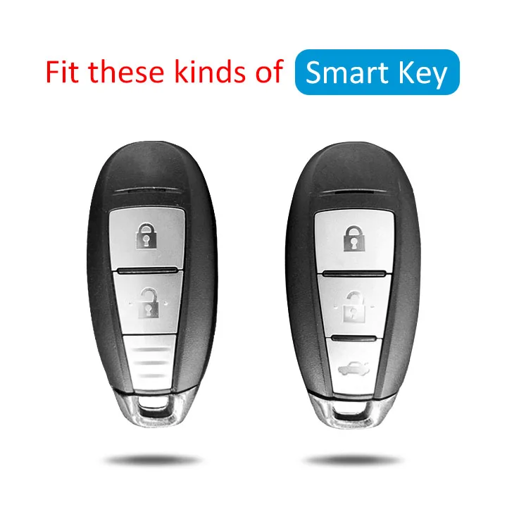 Carbon Fiber Car Key Fob Case Cover Keychain For Suzuki SX4 S-Cross Ciaz Ignis Swift Vitara Kizashi Escudo Baleno