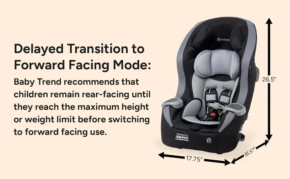 Baby Trend Trooper SLIM 3-in-1 Convertible Car Seat with Side Impact Protection dimensions