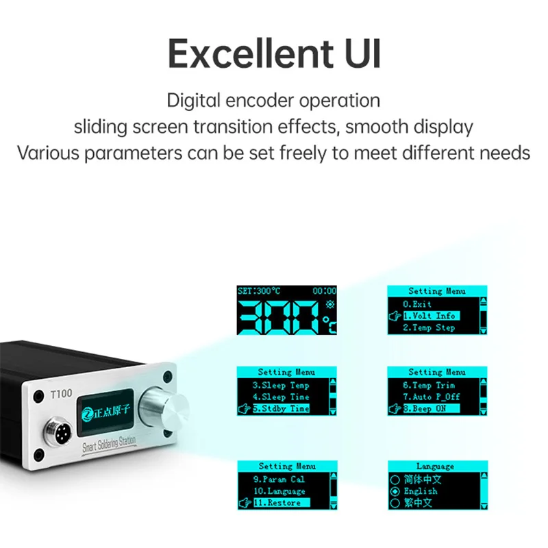 T100 Soldering Station Adjustable Temperature Electronic T12 Smart Welding Station OLED Digital Soldering Iron Tools 110V/220V