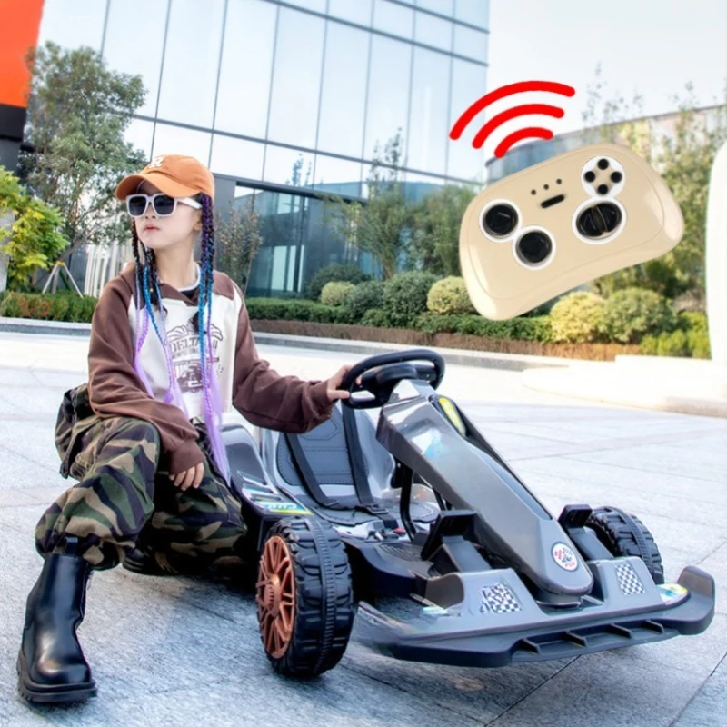 Kart Kids 5-12 years Crazy Racing Kart Rider Rechargeable Four Wheeled Kids Electric Remote Control Car