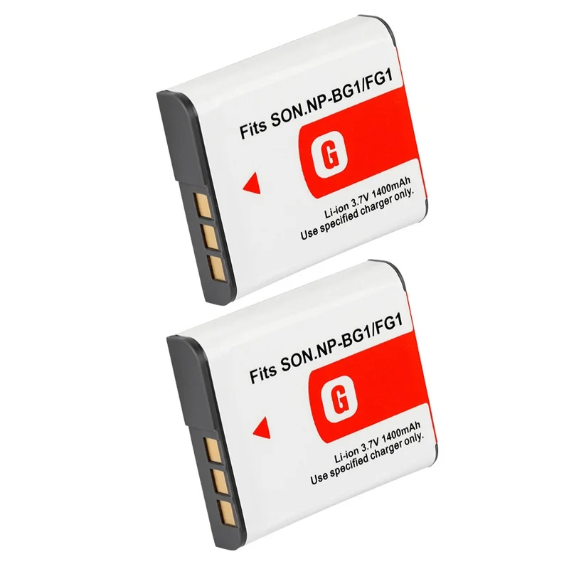 

1400mAh NP-BG1 NPFG1 Battery + Charger For SONY DSC-W30 W30L W35 W40 W50 N1 N2 WX1 T100S T25 W290 H3/B H9 H10 H20 Camera Battery