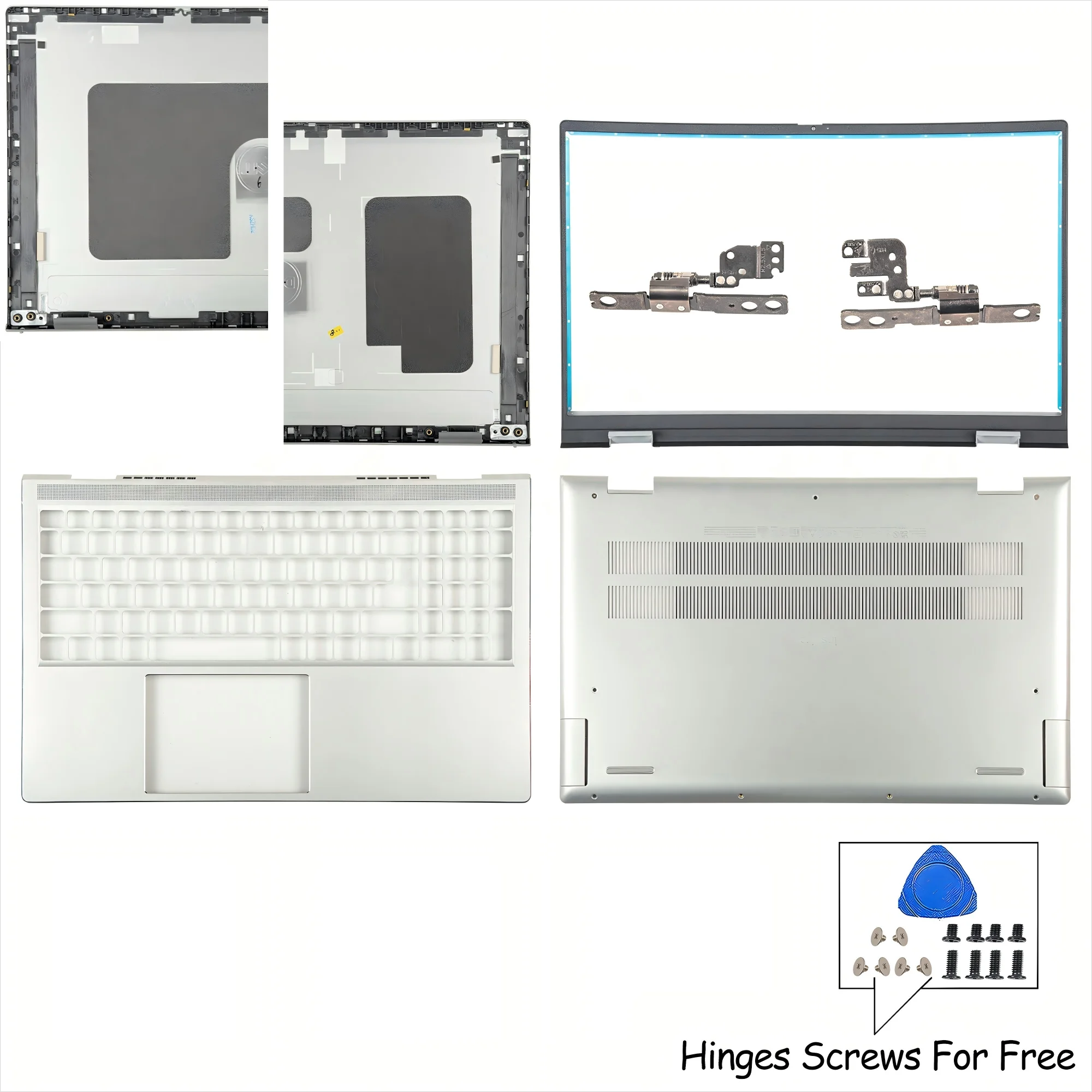 

Metal Case For Inspiron 15 Plus 7510 7515 LCD screen Cover Top Lid Front Frame 007DY0 0G2NCT Upper Bottom Case Hinges Replacemen