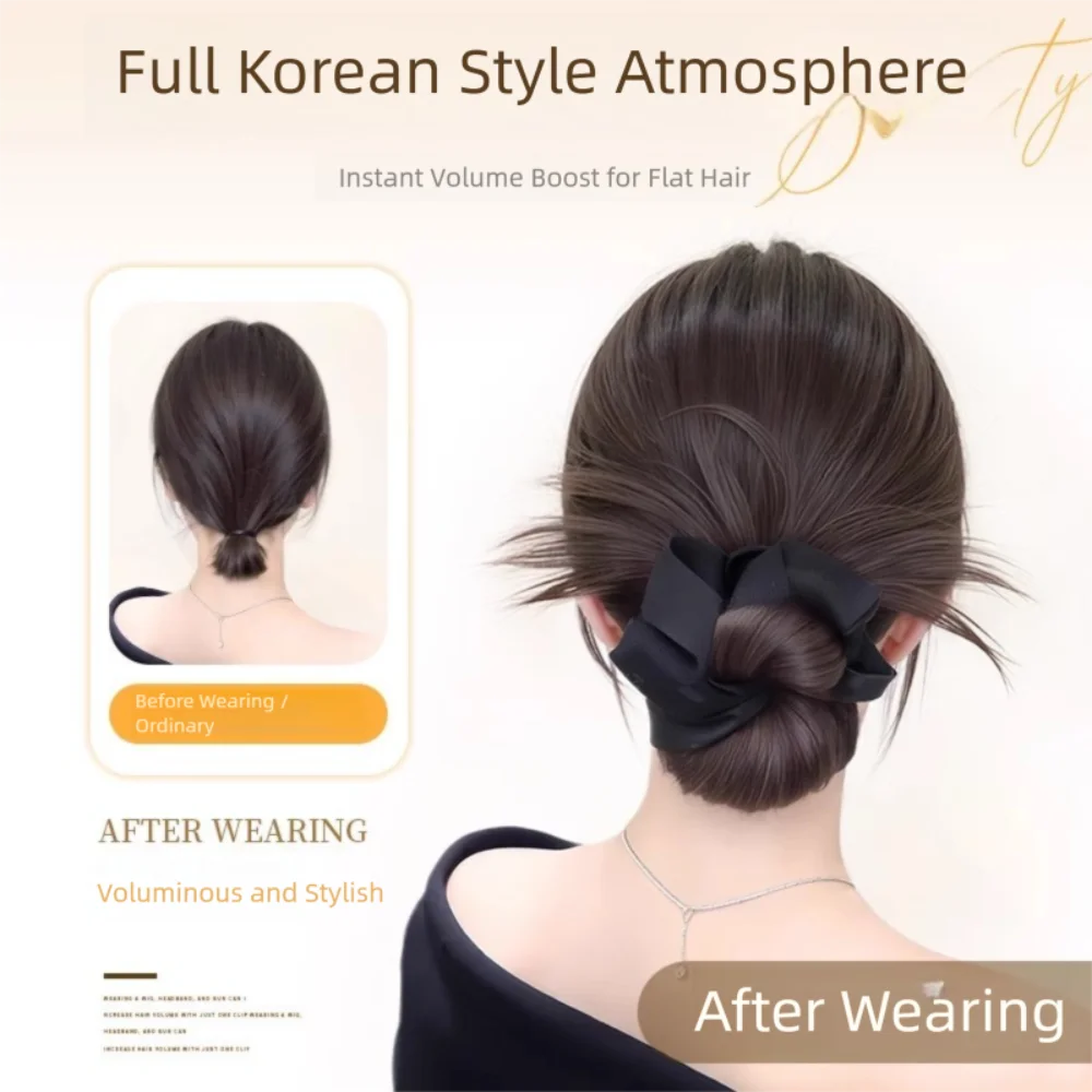 

New Synthetic Hair Bun Claw Clip with Hair Band Brown Black Bun Head Wig Natural Fluffy Wig Hair Clip Hair Accessories