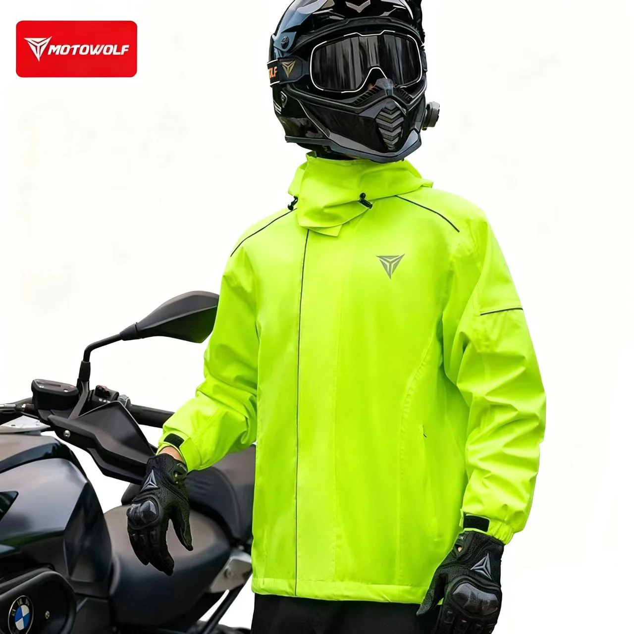 

Men's Waterproof Motorcycle Raincoat Woman Motorcycle Rain Suits Rider Gear 겨울비옷 Chubasquero Impermeable Moto Motowolf