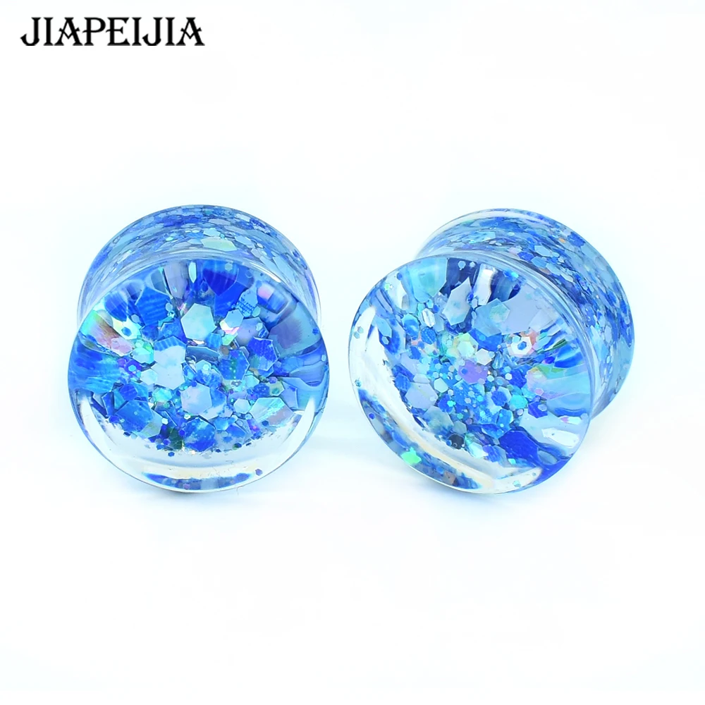 6-50mm Colorful Shining Ear Gauges Tunnels Plugs Ear Expander Stretching Body Piercing Jewelry