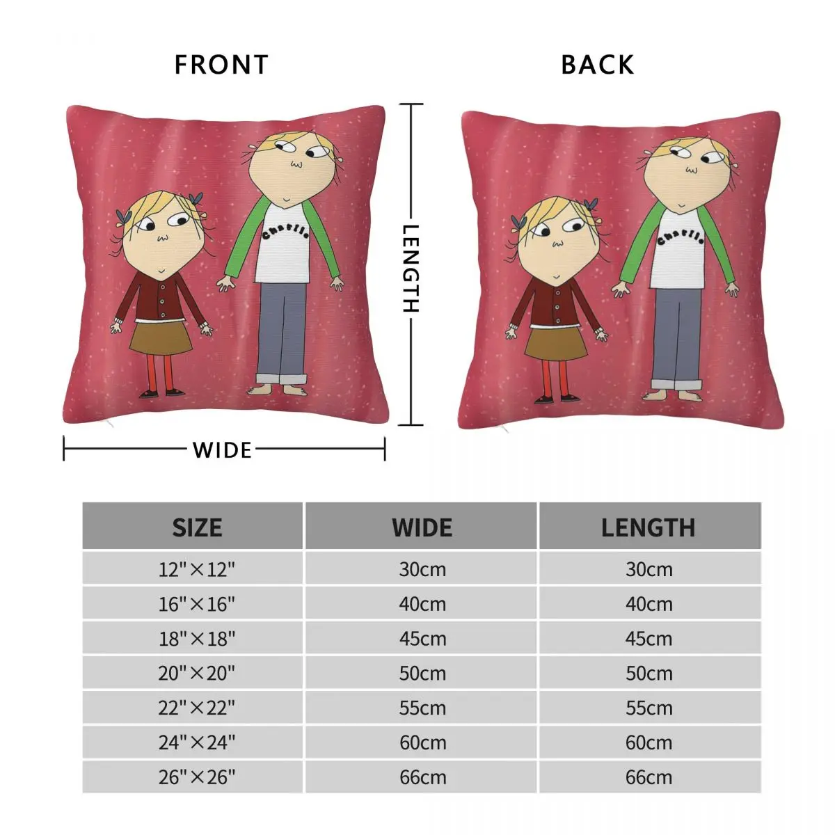 Charlie And Lola Square Pillowcase Polyester Linen Velvet Creative Zip Decor Pillow Case Car Cushion Cover 18