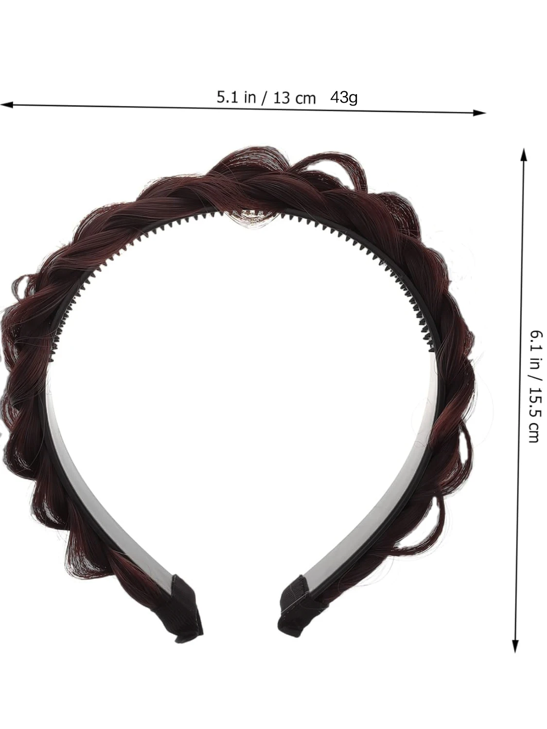 Fishbone Braid Headband, Banda Sintética, Peruca Preguiçosa, Torção Trança, Hairpin, Non-Slip Headdress, Bridal Hair Acessórios, 1 Peça