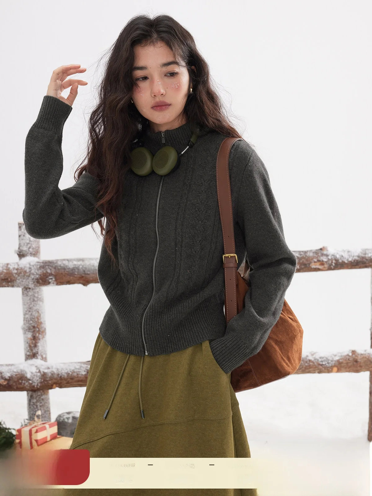 

Женский шерстяной свитер Solighter на молнии с воротником-стойкой, повседневный, с длинным рукавом, для зимы, в стиле кэжуал