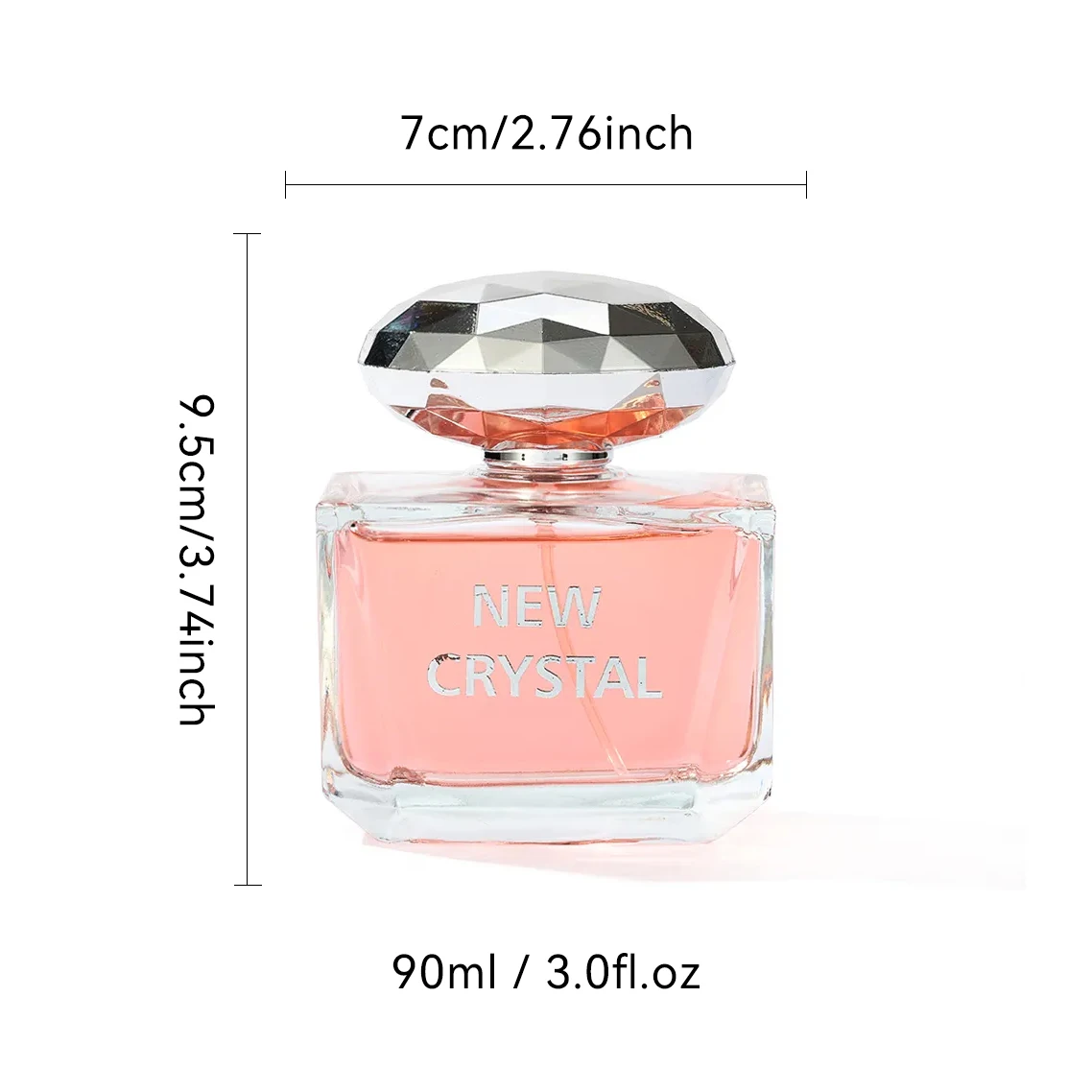 100ML 3.4FL.OZ New Crystal Long-lasting Perfumes for Women, Fruity Floral Notes Eau de Parfum, Fresh Citrus Aquatic Fragrance