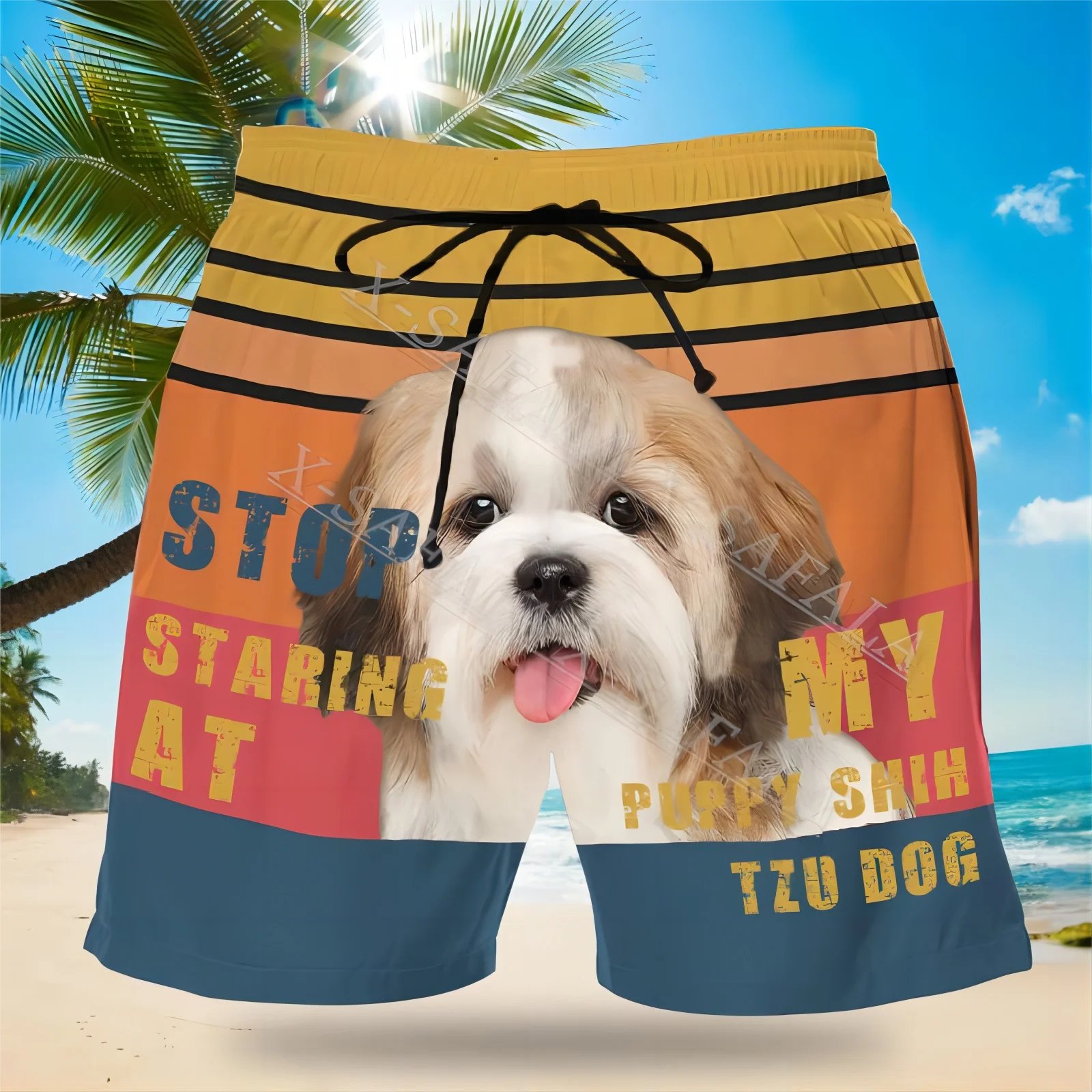 Amante del cane pastore tedesco allevatore animale nuoto pantaloncini con stampa 3D pantaloncini estivi per le vacanze al mare pantaloncini sportivi da nuoto da uomo-8