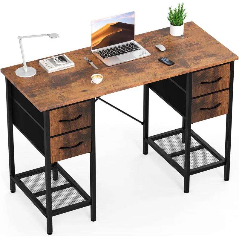 

24-inch small desk small spaces Laptop PC with storage bag, headphone hook, and black